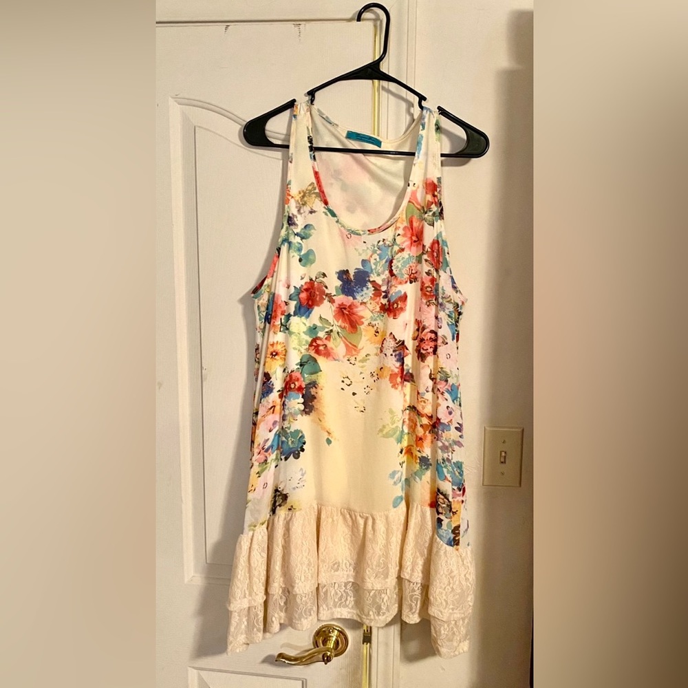 Spring/Summer perfection! TURQUOISE HAVEN sleeveless dress or tunic in XL.